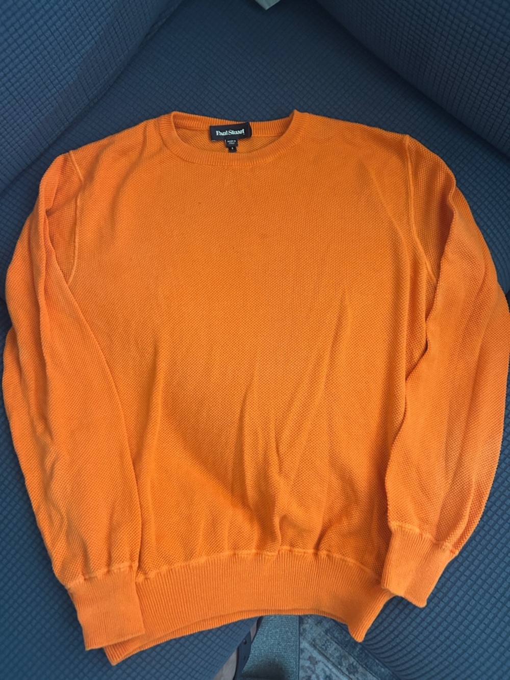 Paul Stuart Orange Crewneck Knit Sweater